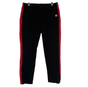 𝅺stussy Black Sweatpants with Red stripe Mens Size Small